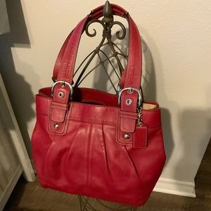 Coach red leather soho